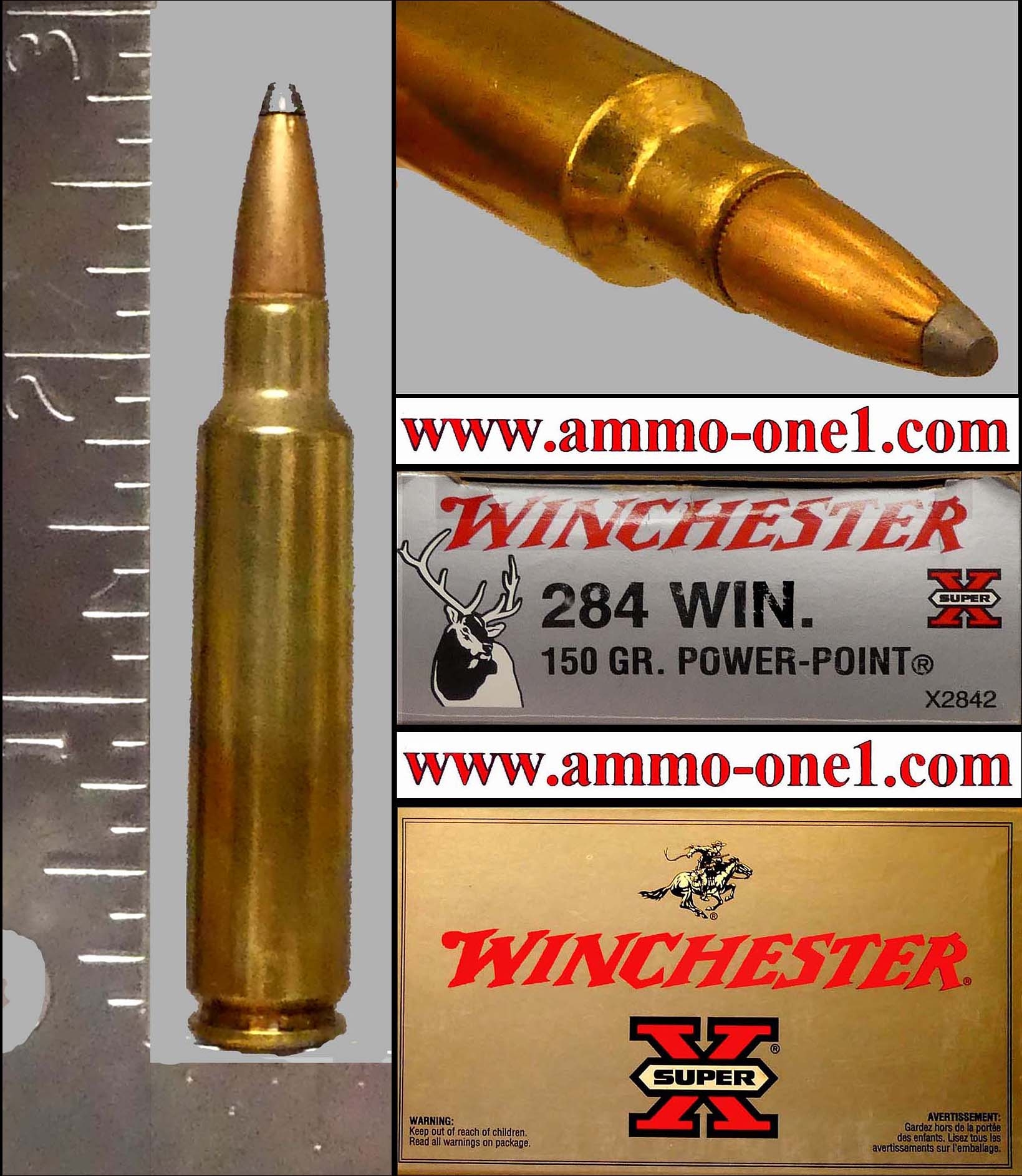 284 Winchester By Winchester 150gr Jsp 1 Box Of 20 Cartridges Ammo