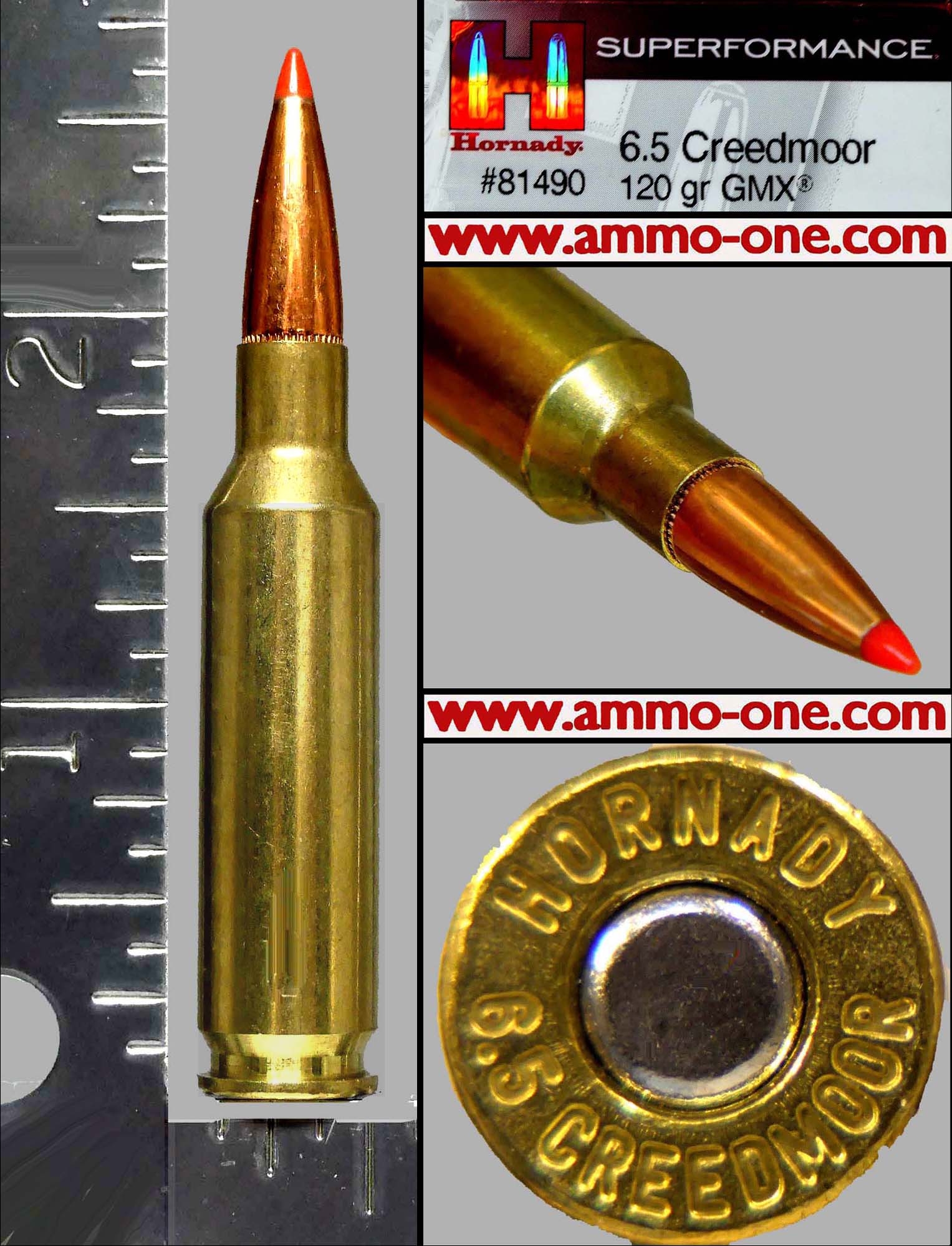 5.) 6.5 Creedmoor by Hornady, 120gr. GMX, One Cartridge not a Box ...