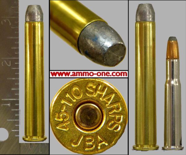 .45 110 sharps,  2&7/8", "jba" headstamp, aka "old reliable", one cartridge not a box!