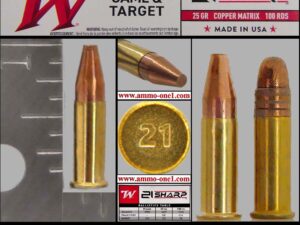 .21 sharp™ rimfire cartridge by winchester, 25 grain “copper matri” one cartridge, not the box! new for late 2024.